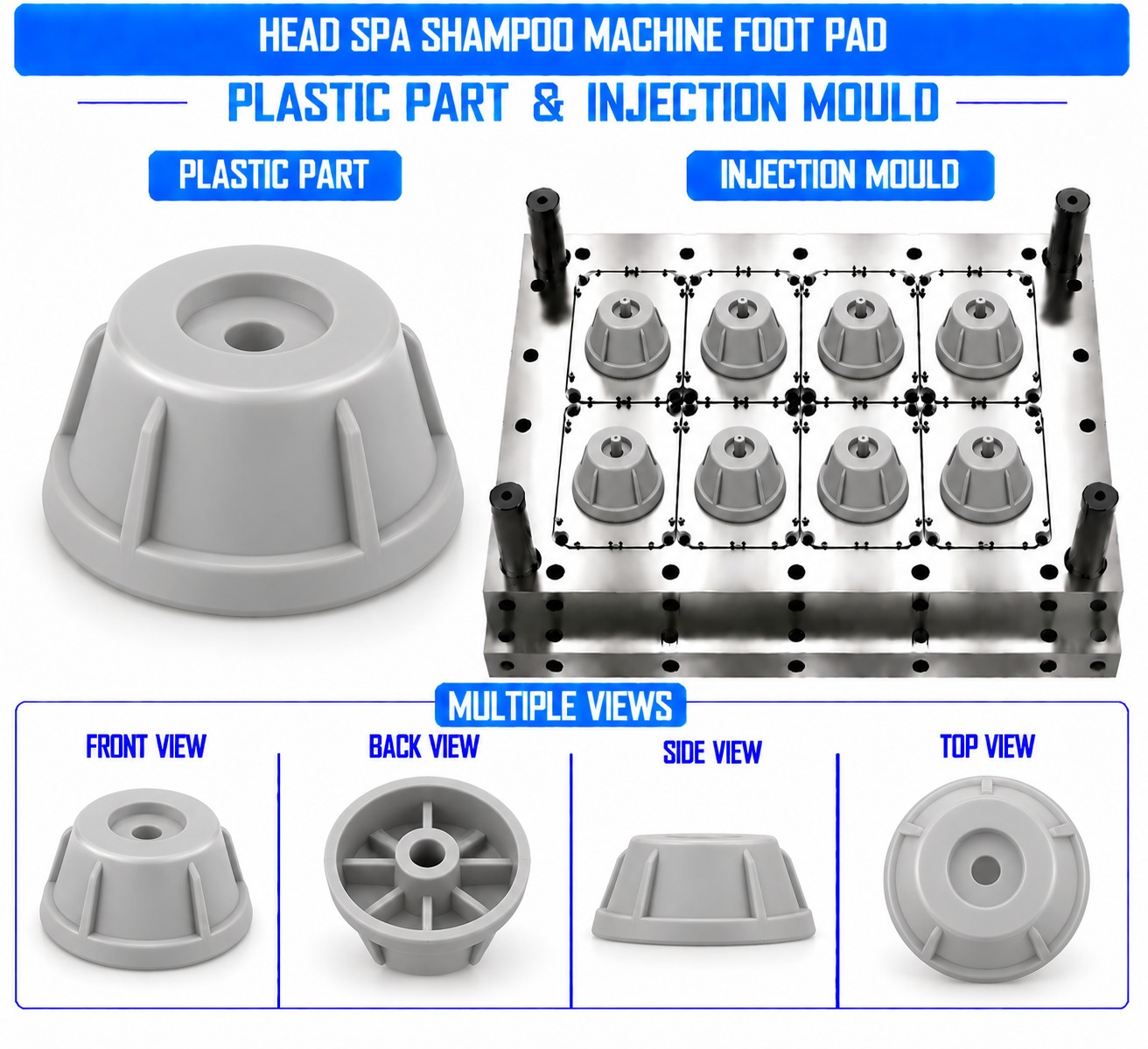 Head Spa Shampoo Machine Plastic Foot Pad Mould and Moulding Services